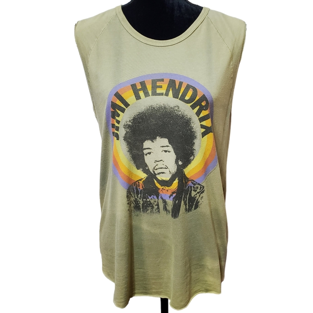 Jimi Hendrix Graphic Sleeveless Tee Shirt Large